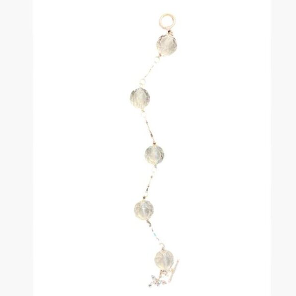 Handcrafted Crystaline Bead and Silver-Tone Chain Bracelet with Rhinestone Charm - Picture 11 of 11